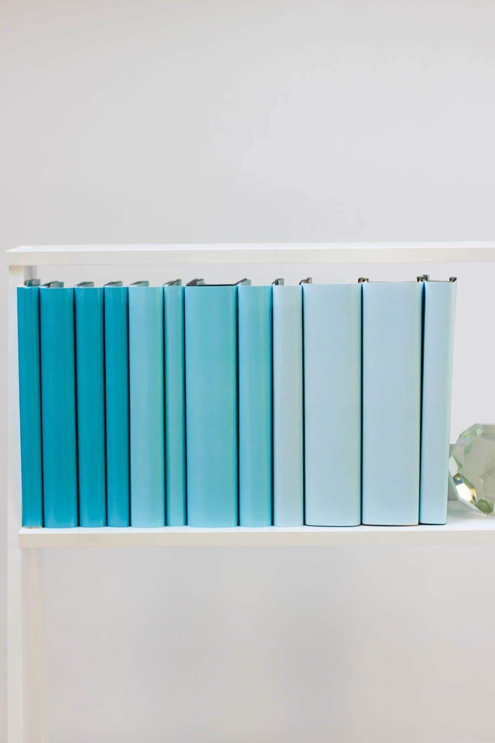Set of styled blue books made with blue book covers