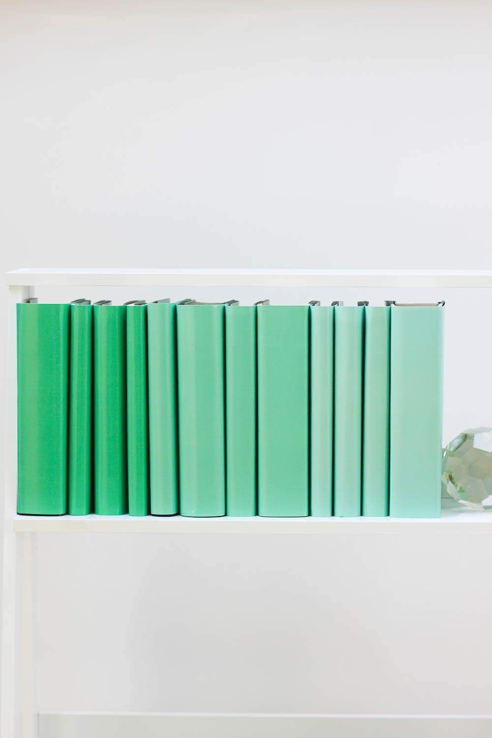 Set of styled green books made with green book covers