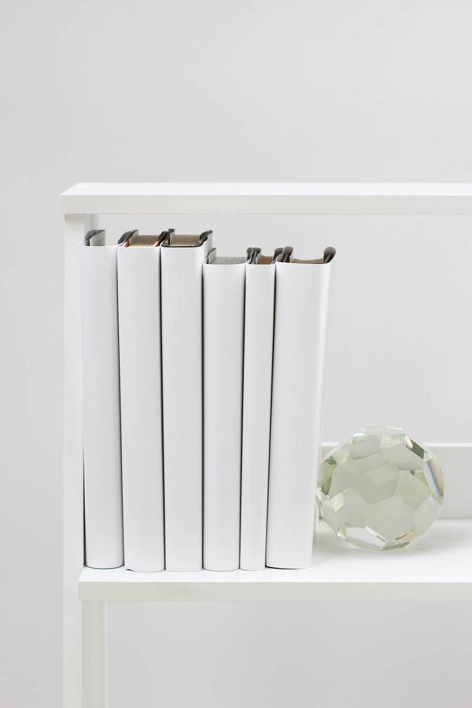 Set of 6 styled white books made with white book covers